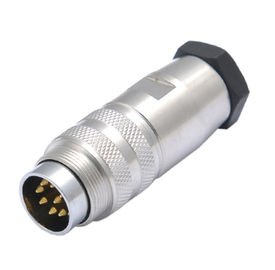 melingkar ip67 Anti Getaran Desain Sekrup Pengunci M16 8pin Sensor Logam Konektor AISG