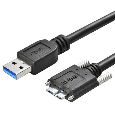 Industrial-Grade USB 3.0 Micro-B to Type-A High-Flex Vision Cable with Dual Screw Locks