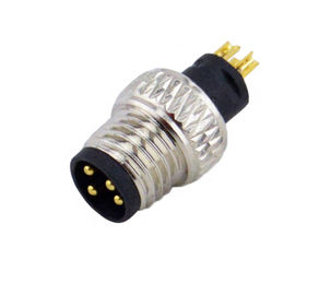 Konektor Industri M12 4pole Moulded, Plug Mini M12 Field Wireable Connector