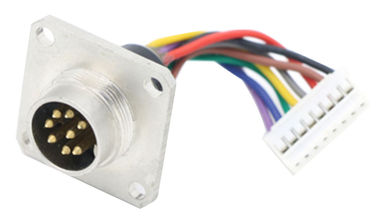 Flange DIN 8Pin konektor pemasangan panel kabel AISG Rakitan kabel M16 dengan konektor JST