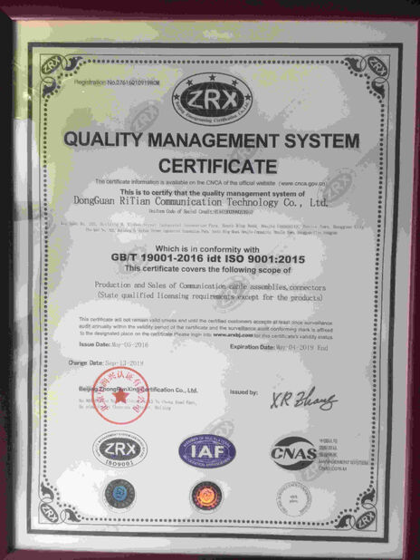 CINA Dongguan RitianLink Technology Co., Ltd. Sertifikasi
