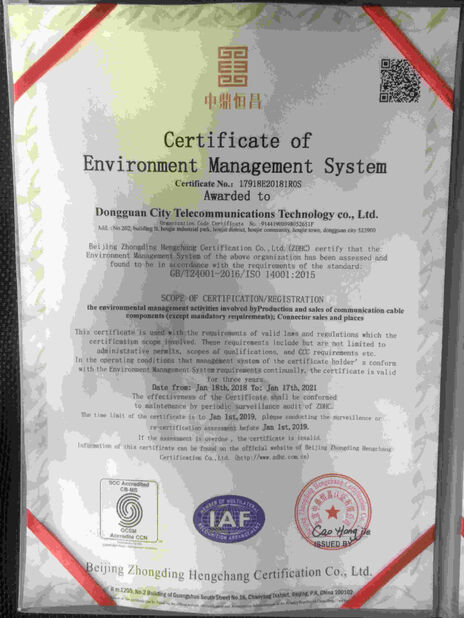 CINA Dongguan RitianLink Technology Co., Ltd. Sertifikasi